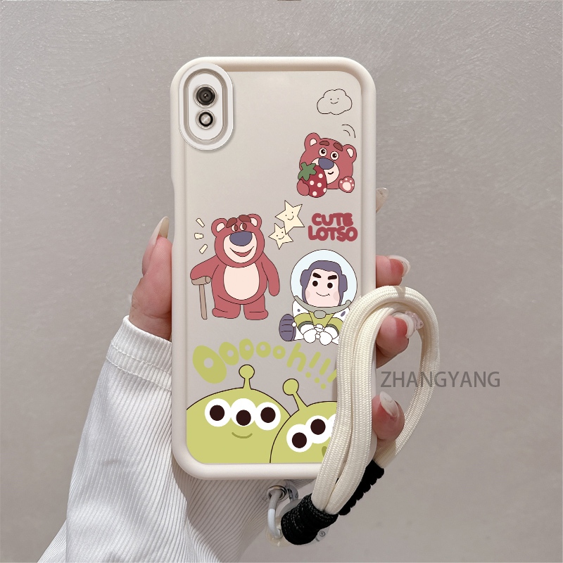 Ốp Lưng Cho OPPO A37 A37F Silicone TPU Chống Rơi Vỏ Điện Thoại Hoạt Hình Thẩm Mỹ Gấu Ba Mắt Họa Tiết Quái Vật Thiết Kế Mới Cá Tính Dây Treo