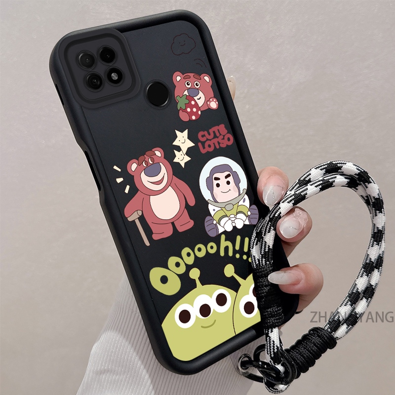 Ốp Lưng Cho POCO C40 Silicone TPU Chống Rơi Vỏ Điện Thoại Hoạt Hình Thẩm Mỹ Gấu Ba Mắt Họa Tiết Quái Vật Thiết Kế Mới Cá Tính Treo Dây