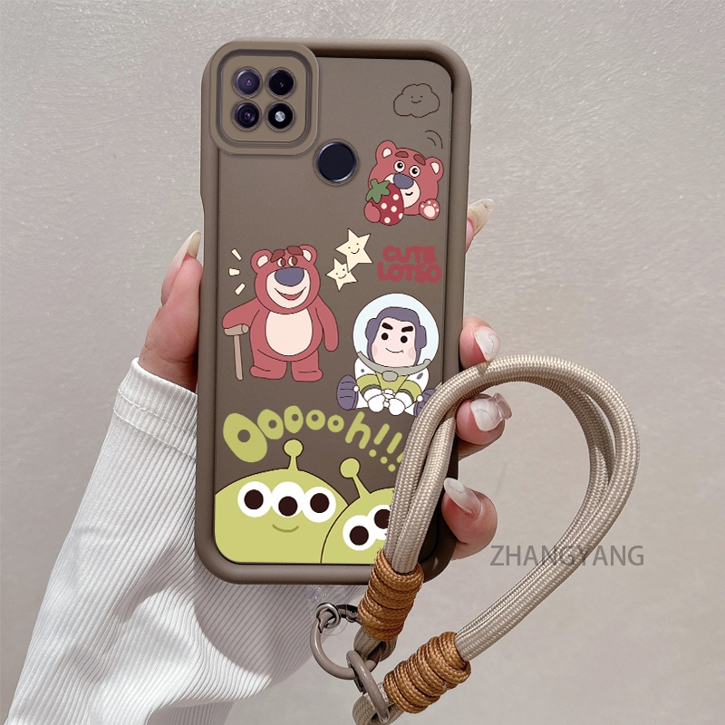 Ốp Lưng Cho POCO C40 Silicone TPU Chống Rơi Vỏ Điện Thoại Hoạt Hình Thẩm Mỹ Gấu Ba Mắt Họa Tiết Quái Vật Thiết Kế Mới Cá Tính Treo Dây