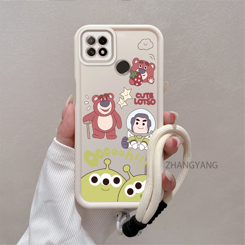 Ốp Lưng Cho POCO C40 Silicone TPU Chống Rơi Vỏ Điện Thoại Hoạt Hình Thẩm Mỹ Gấu Ba Mắt Họa Tiết Quái Vật Thiết Kế Mới Cá Tính Treo Dây