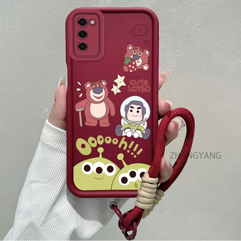 Ốp Lưng Cho Samsung A03S A02s Silicone TPU Chống Rơi Vỏ Điện Thoại Hoạt Hình Thẩm Mỹ Gấu Ba Mắt Họa Tiết Quái Vật Thiết Kế Mới Cá Tính Treo Dây