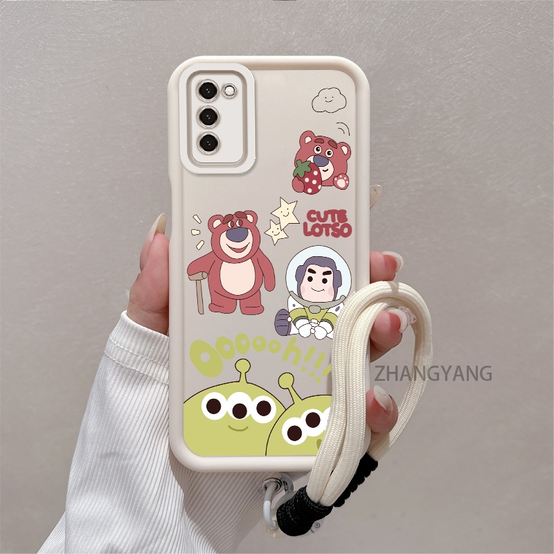 Ốp Lưng Cho Samsung A03S A02s Silicone TPU Chống Rơi Vỏ Điện Thoại Hoạt Hình Thẩm Mỹ Gấu Ba Mắt Họa Tiết Quái Vật Thiết Kế Mới Cá Tính Treo Dây