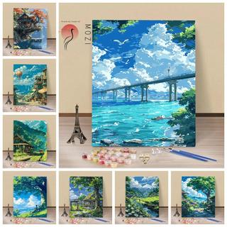 Mozi ✨40 * 50cm / 30 * 40cm phong cảnh mùa hè tranh số hóa tranh tô màu theo số tranh sơn dầu số hoá bộ tô màu theo số tranh sơn dầu số hoá tranh số hóa theo yêu cầu tranh tô màu theo số theo yêu cầu