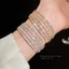 Vòng tay nữ ngọc trai và zircon nhiều lớp, thiết kế thanh lịch