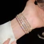 Vòng tay nữ ngọc trai và zircon nhiều lớp, thiết kế thanh lịch