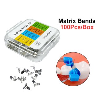 100 Cái / hộp Nha Khoa Ma Trận Ban Nhạc Bộ Phần Đường Viền Kim Loại Ma Trận Dây Cho Răng Thay Thế Nha Khoa Dụng Cụ M4