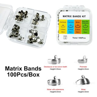 100 Cái / hộp Nha Khoa Ma Trận Ban Nhạc Bộ Phần Đường Viền Kim Loại Ma Trận Dây Cho Răng Thay Thế Nha Khoa Dụng Cụ M4