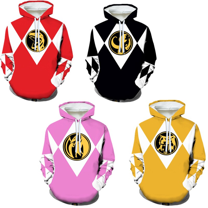 Áo Hoodie Power Rangers in kỹ thuật số Áo len thời trang Áo khoác ngoài