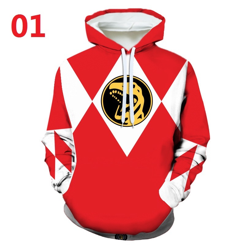 Áo Hoodie Power Rangers in kỹ thuật số Áo len thời trang Áo khoác ngoài