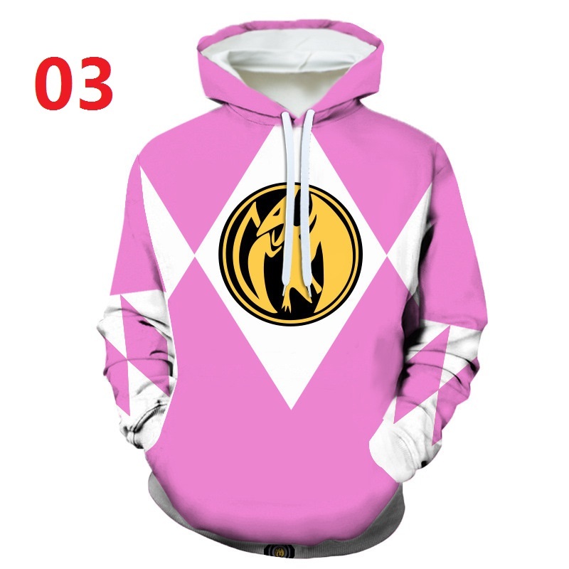 Áo Hoodie Power Rangers in kỹ thuật số Áo len thời trang Áo khoác ngoài