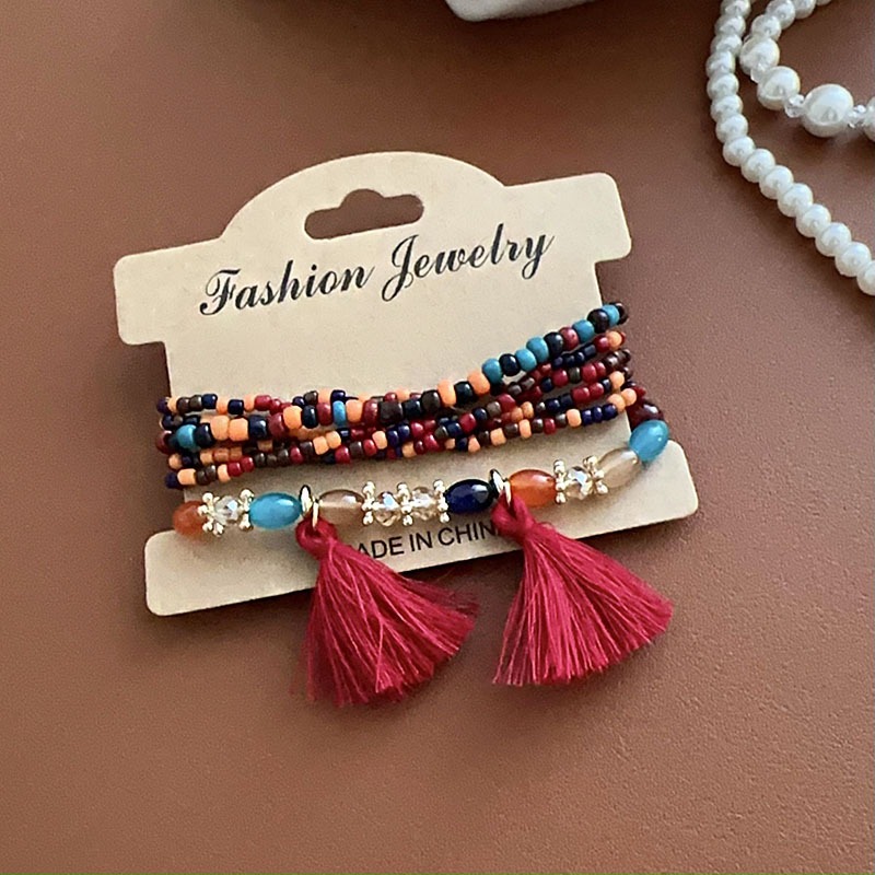 Vòng Đeo Tay Kiểu Layer Chuỗi Hạt Bohemian Phong Cách Retro Thanh Lịch Phụ Kiện Nữ Cao Cấp Độc Quyền