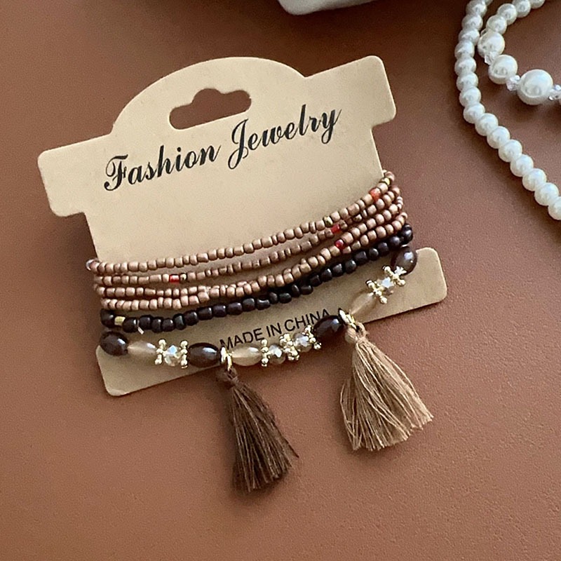 Vòng Đeo Tay Kiểu Layer Chuỗi Hạt Bohemian Phong Cách Retro Thanh Lịch Phụ Kiện Nữ Cao Cấp Độc Quyền