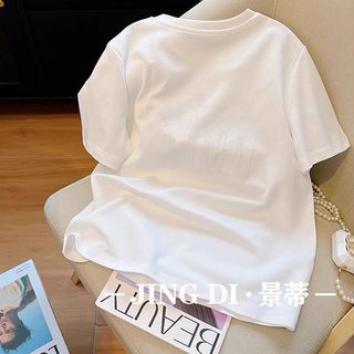 Thương hiệu HIIXIIVI 【 Áo thun 100% Cotton 】 Áo thun ngắn tay Oversize Nữ Baggy Loose Top Nữ Độc đáo Ootd 2025 Lives