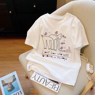 Thương hiệu HIIXIIVI 【 Áo thun 100% Cotton 】 Áo thun ngắn tay Oversize Nữ Baggy Loose Top Nữ Độc đáo Ootd 2025 Lives