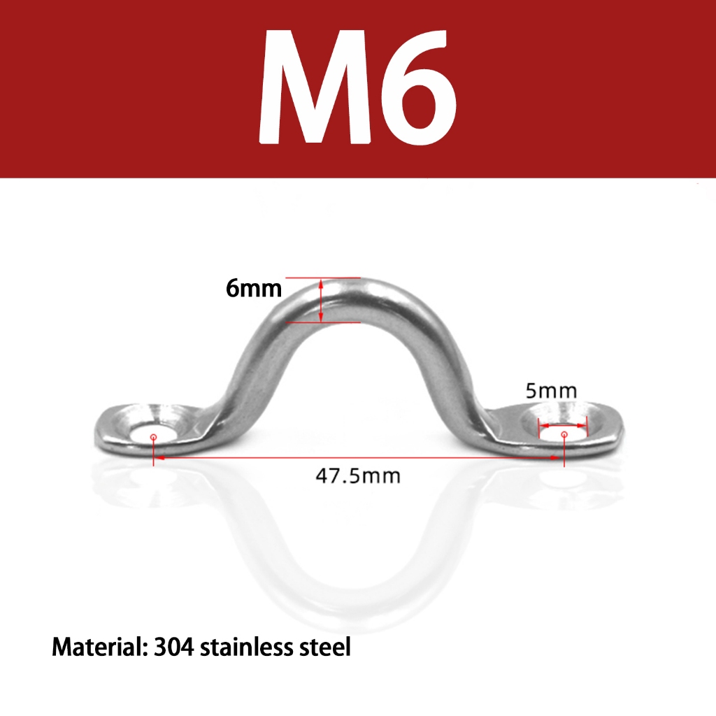 304 Thép không gỉ Móc Pad Nơ Móc Mắt Phần Cứng Tay Nắm Cửa Du Thuyền Tay Nắm Cửa