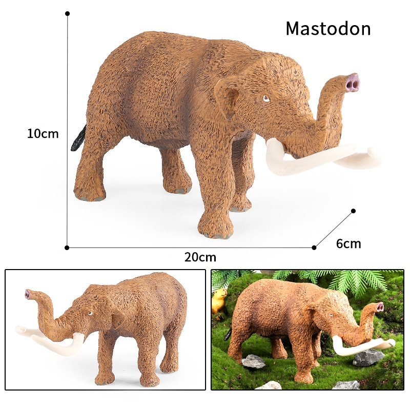 Đồ chơi trẻ em mô phỏng rắn mô hình động vật hoang dã Châu Phi voi đực Mỹ mastodon voi ma mút trang trí