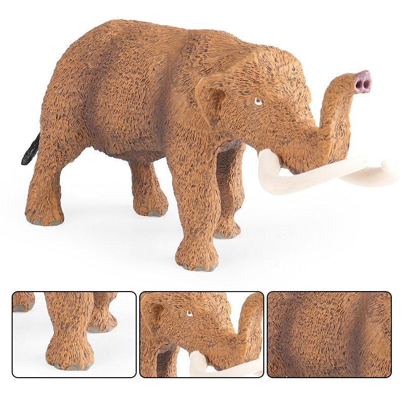 Đồ chơi trẻ em mô phỏng rắn mô hình động vật hoang dã Châu Phi voi đực Mỹ mastodon voi ma mút trang trí