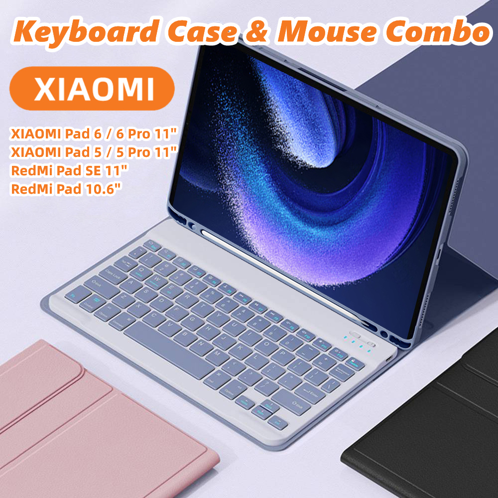 Nixxos Dành Cho Xiaomi Pad Case Có Bàn Phím Tích Hợp Khe Cắm Bút Redmi Bao Da Bàn Phím Bluetooth Cho Xiaomi Pad 7 / 7 Pro 11.2' Xiaomi 6 / 5 / Pro 11 '' Redmi Pad SE 11 '' / Redmi Pad2 11 ''