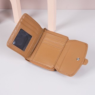 Thời Trang Mới Da Thật Chính Hãng Ví Ngắn Nữ Lớp Đầu Tiên Da Bò Gấp Đựng Thẻ Đa Năng Ví Đựng Tiền Xu + Hộp Quà Tặng