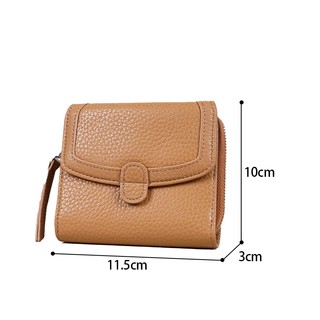 Thời Trang Mới Da Thật Chính Hãng Ví Ngắn Nữ Lớp Đầu Tiên Da Bò Gấp Đựng Thẻ Đa Năng Ví Đựng Tiền Xu + Hộp Quà Tặng