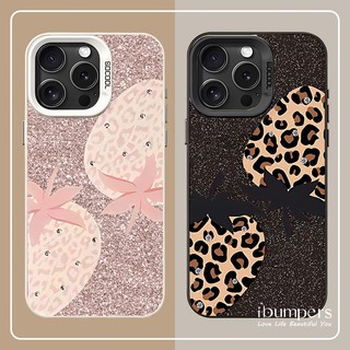 ibumpers Ốp Lưng IPhone Thời Trang Họa Tiết Quả Dâu Ốp Điện Thoại IMD Cứng Trơn Chống Bẩn Chống Sốc Cho IPhone 16 15 14 12 13 11 Pro Max