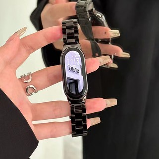 Dây đeo kim loại cho Xiaomi MiBand 10 / 9 / 8 / 7 / 6 / 5 / 4 / 3 Dây đeo thông minh Xiaomi 9 / 8 Active Pro, Dây đeo đồng hồ thể thao mềm thay thế bằng thép không gỉ chống nước