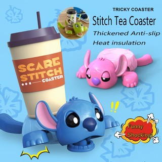 2pcs In 3D vui Stitch nhộn rùa rùa sợ hãi Cup, Pot Mat, Teacup Desktop Trang trí