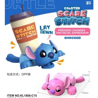 2pcs In 3D vui Stitch nhộn rùa rùa sợ hãi Cup, Pot Mat, Teacup Desktop Trang trí
