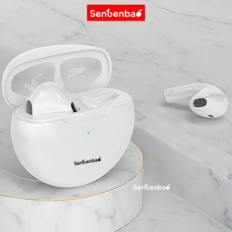 SenBenBao Pro 6 Tai nghe không dây Bluetooth Điều khiển cảm ứng Tai nghe âm thanh nổi 9D Tai nghe thể thao Tai nghe Mic tích hợp