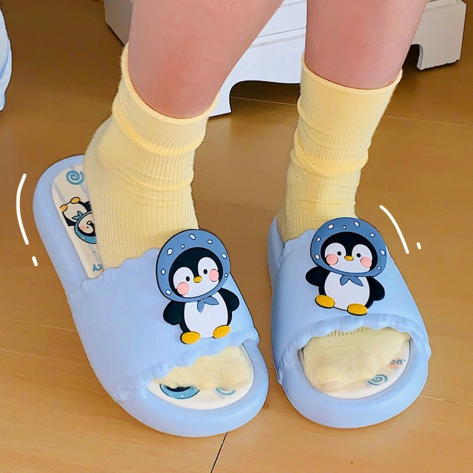 XIXITIAO Dép Chim Cánh Cụt Dễ Thương Trong Nhà Ngoài Trời Phong Cách Mới Dép Dép Thoải Mái Thời Trang Nữ Mùa Hè