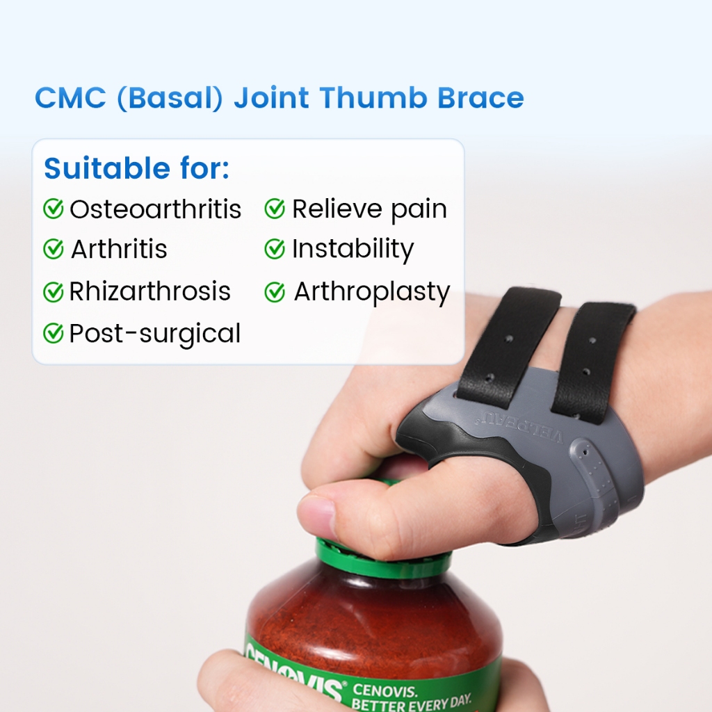 Ảnh Velpeau CMC Nẹp ngón tay cái cho bệnh viêm xương khớp - với Nẹp hạn chế bộ nhớ hình dạng, Bộ ổn định khớp CMC, Viêm khớp ngón tay cái cơ bản Giảm đau và hỗ trợ cho phụ nữ và nam giới 4