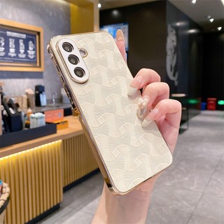 Ốp Lưng Cho Samsung Galaxy S23 S24 FE S25 Ultra Edge Plus + A26 A34 A35 A36 A53 A54 A55 A56 5G Ốp Lưng Mạ Điện Họa Tiết Quạt TPU Vỏ Điện Thoại Chống Sốc