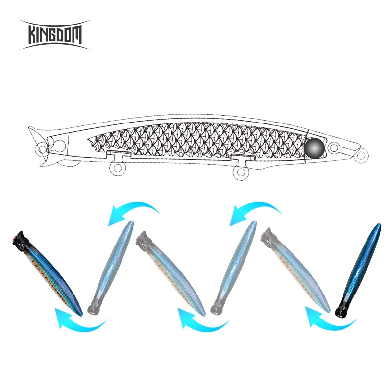 Ảnh Kingdom Nổi Mồi Câu Cá Topwater Popper 7.5g 12.8g 18.5g Đúc Xa Mồi Cứng Nhân Tạo Chất Lượng Cao Wobblers 4