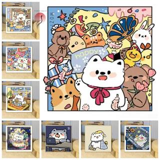 MOZI 40×50 / 30×40 cm tranh số hóa tô màu theo số sơn dầu, tranh sinh nhật bé yêu, theo yêu cầu