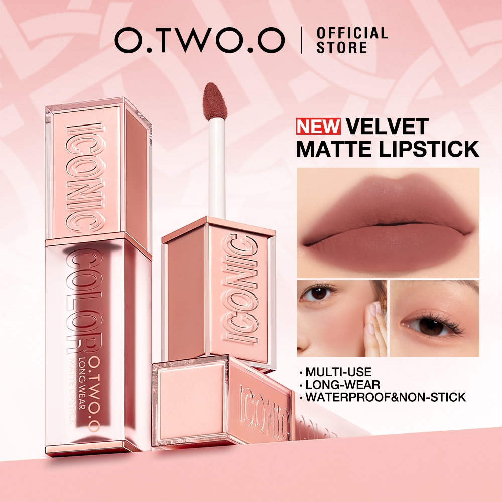 Ảnh O.two.o 8 Màu Cao Cấp Cao Cấp Nhung Mờ Môi Bùn Nhẹ Mịn Chống Thấm Nước Đa Năng 1