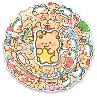 100 Chiếc Kawaii Bơ Gấu Dán DIY Ván Trượt Tủ Lạnh Laptop Xe Máy Hoạt Hình Đồ Chơi Miếng Dán