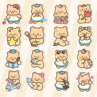 100 Chiếc Kawaii Bơ Gấu Dán DIY Ván Trượt Tủ Lạnh Laptop Xe Máy Hoạt Hình Đồ Chơi Miếng Dán