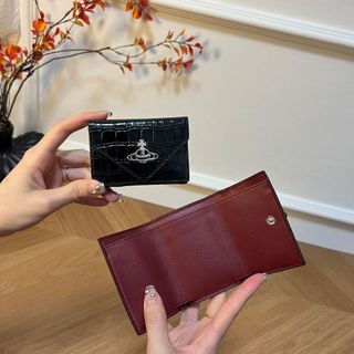 Thời Trang Mới Mini Chính Hãng Ví Da Nữ Gấp Thẻ Họa Tiết Cá Sấu Da Bò Đổi Quà Tặng Nữ