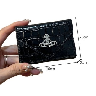 Thời Trang Mới Mini Chính Hãng Ví Da Nữ Gấp Thẻ Họa Tiết Cá Sấu Da Bò Đổi Quà Tặng Nữ