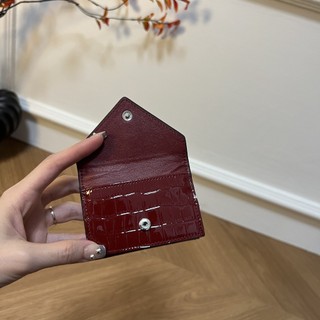 Thời Trang Mới Mini Chính Hãng Ví Da Nữ Gấp Thẻ Họa Tiết Cá Sấu Da Bò Đổi Quà Tặng Nữ