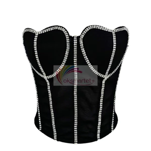 Bán Chạy Một Dây Xích Kim Cương Áo Vest Nhỏ Treo Thanh Lịch Retro Màu Trơn Mỏng Hơn Nhìn Bên Ngoài Mặc Ống Top Xương Cá Corset