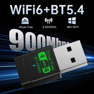 Wifi 6 AX900 Bluetooth 5.4 Bộ chuyển đổi USB WiFi Băng tần kép không dây 2.4G & 5GHz Ăng-ten Wi-Fi USB cho PC / Laptop Win10 / 11 Trình điều khiển miễn phí