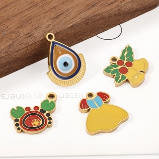Đánh Bóng Thép Không Gỉ Hoạt Hình Bướm Mặt Dây Chuyền Tự Làm Trang Sức Màu Sắc Phụ Kiện Chuông Vàng 18k Quyến Rũ