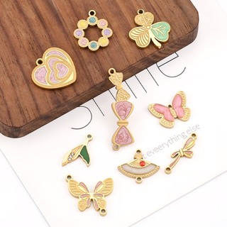 Mặt dây chuyền bướm màu thép không gỉ được đánh bóng Phụ kiện trang sức tự làm Vàng 18k Tình yêu nàng tiên cá quyến rũ
