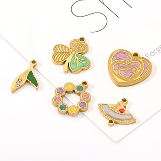 Mặt dây chuyền bướm màu thép không gỉ được đánh bóng Phụ kiện trang sức tự làm Vàng 18k Tình yêu nàng tiên cá quyến rũ