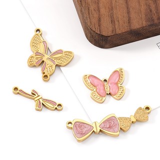 Mặt dây chuyền bướm màu thép không gỉ được đánh bóng Phụ kiện trang sức tự làm Vàng 18k Tình yêu nàng tiên cá quyến rũ