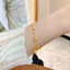 Lắc chân nữ bằng titan cao cấp không gỉ mạ vàng 24k thiết kế hình hồ lô may mắn thời trang