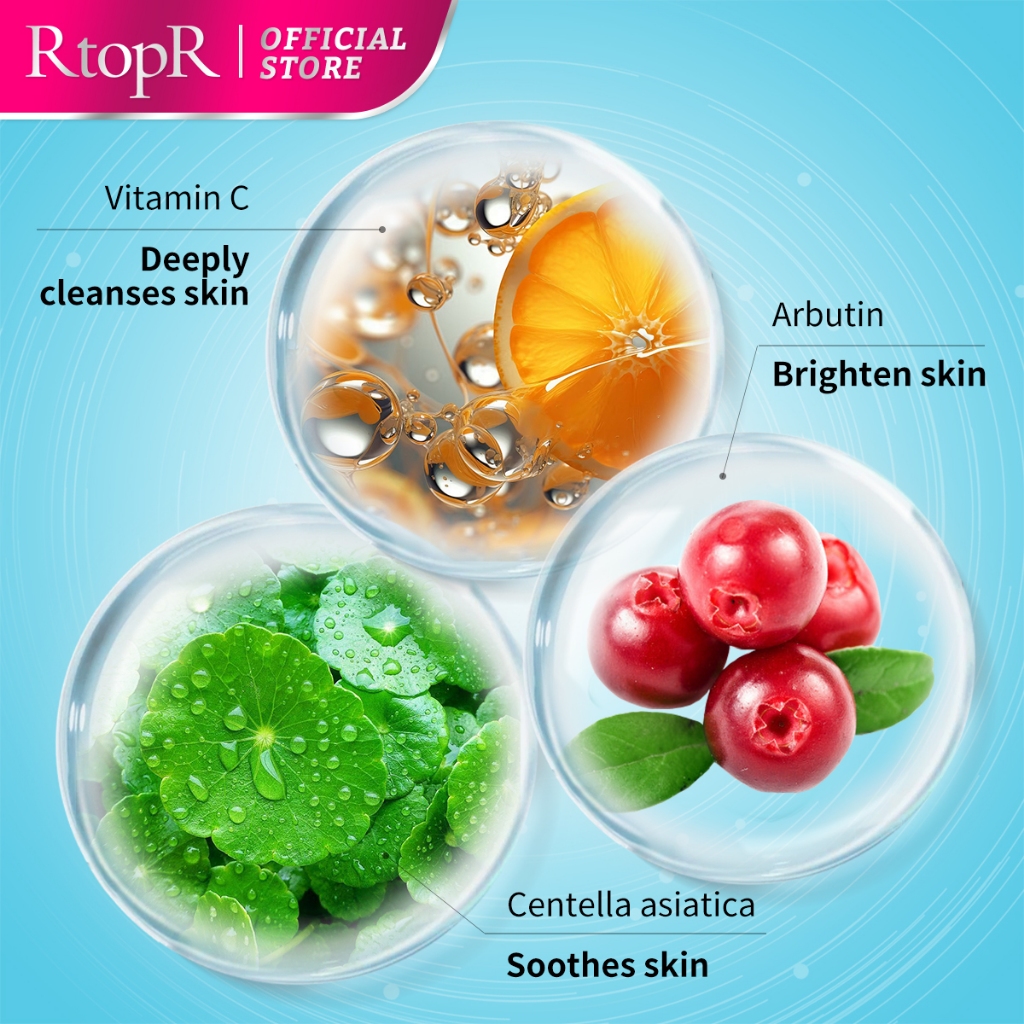 Ảnh Sữa Rửa Mặt Tạo Bọt Vitamin c RtopR Cải Thiện Da Mụn Đầu Đen Kiềm Dầu Làm Sạch Da Lỗ Chân Lông Hỗ Trợ Da Dầu/ Da Khô/ Da Hỗn Hợp Cleanser Sâu Kiềm Dầu Cho Da Mụn Deep Cleansing Foam 40g 4
