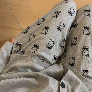 M-5XL Quần Size Lớn Nữ Xuân Hè Quần Pyjama KT Cat 40-150kg Có Thể Mặc HelloKitty Home Pyjama Quần Quần Rời Hoạt Hình Dễ Thương Anime Quần Cong Thường Ngày Quần Hoa