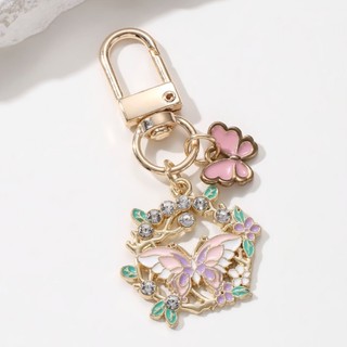 Khá Nhiều Màu Sắc Hoa Bướm Men Cây Dễ Thương Móc Khóa Nữ Cô Gái Handmade Trang Sức Quà Tặng